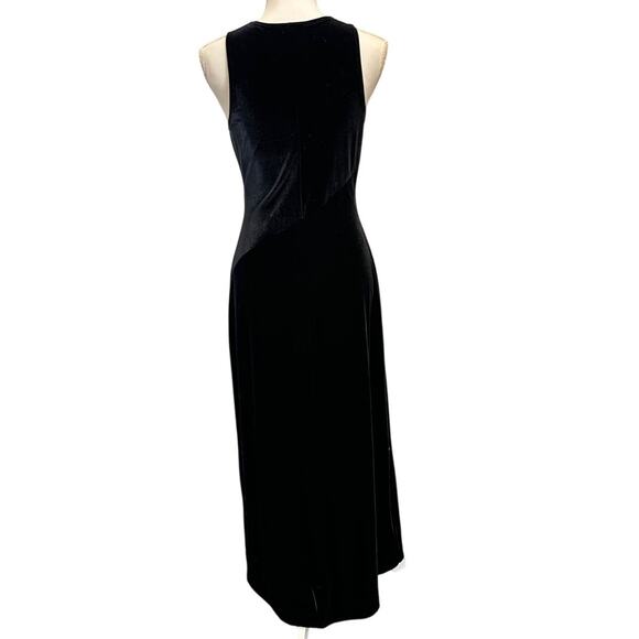 VTG Y2K 90s Marian & Maral Black Velvet Sleeveless Maxi Dress Gothic Witch Small - Picture 3 of 11